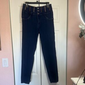 Brussi Colombian Jeans Dark Wash High Rise Straight Leg | Tag 16 (Fits US 8/10)